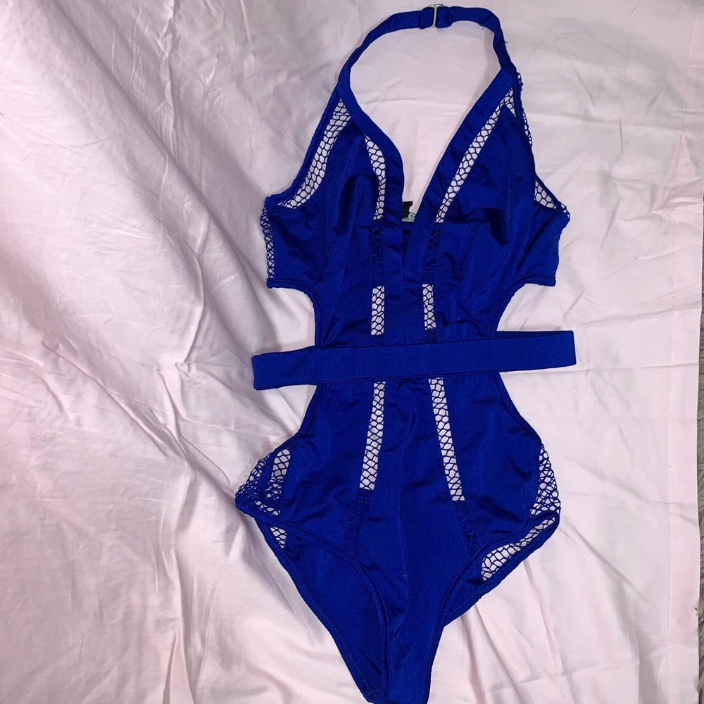 Royal blue one piece bikini